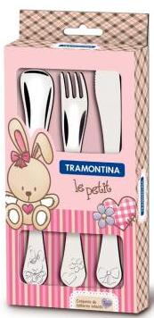 Дитячий набір столових приборів Tramontina BABY Le Petit pink, 3 предмети