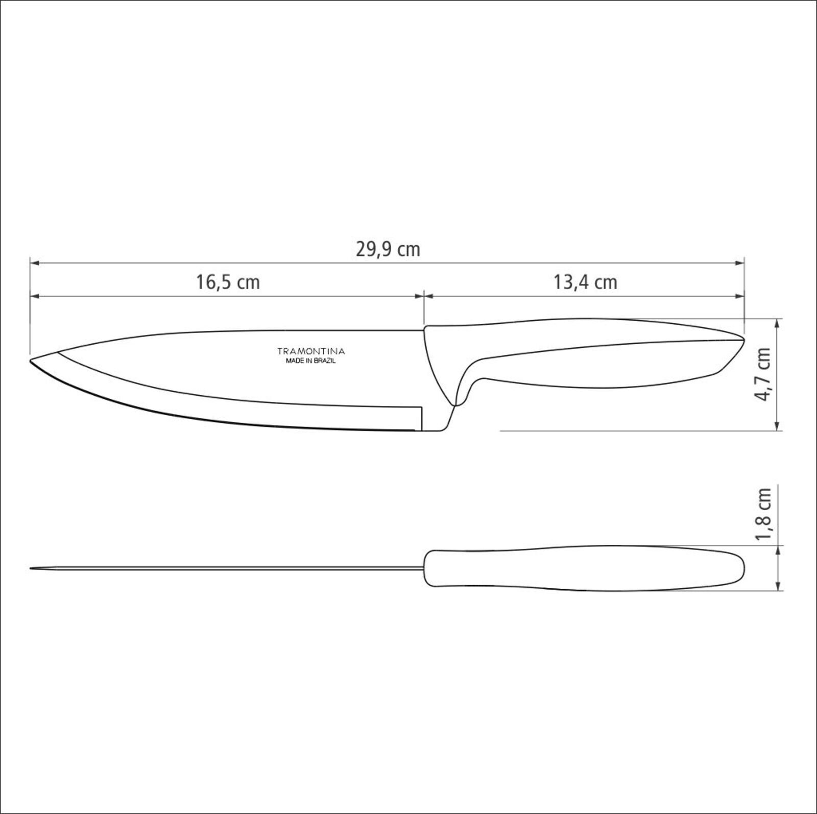 Ніж Chef Tramontina Plenus black, 178 мм - Зображення 2