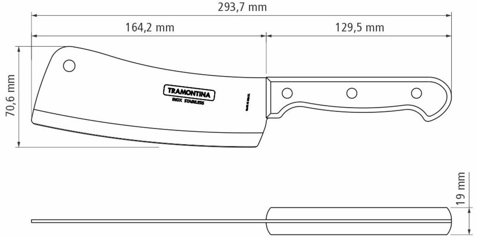 Ніж-сікач кухарський Tramontina Polywood, 150 мм - Зображення 2