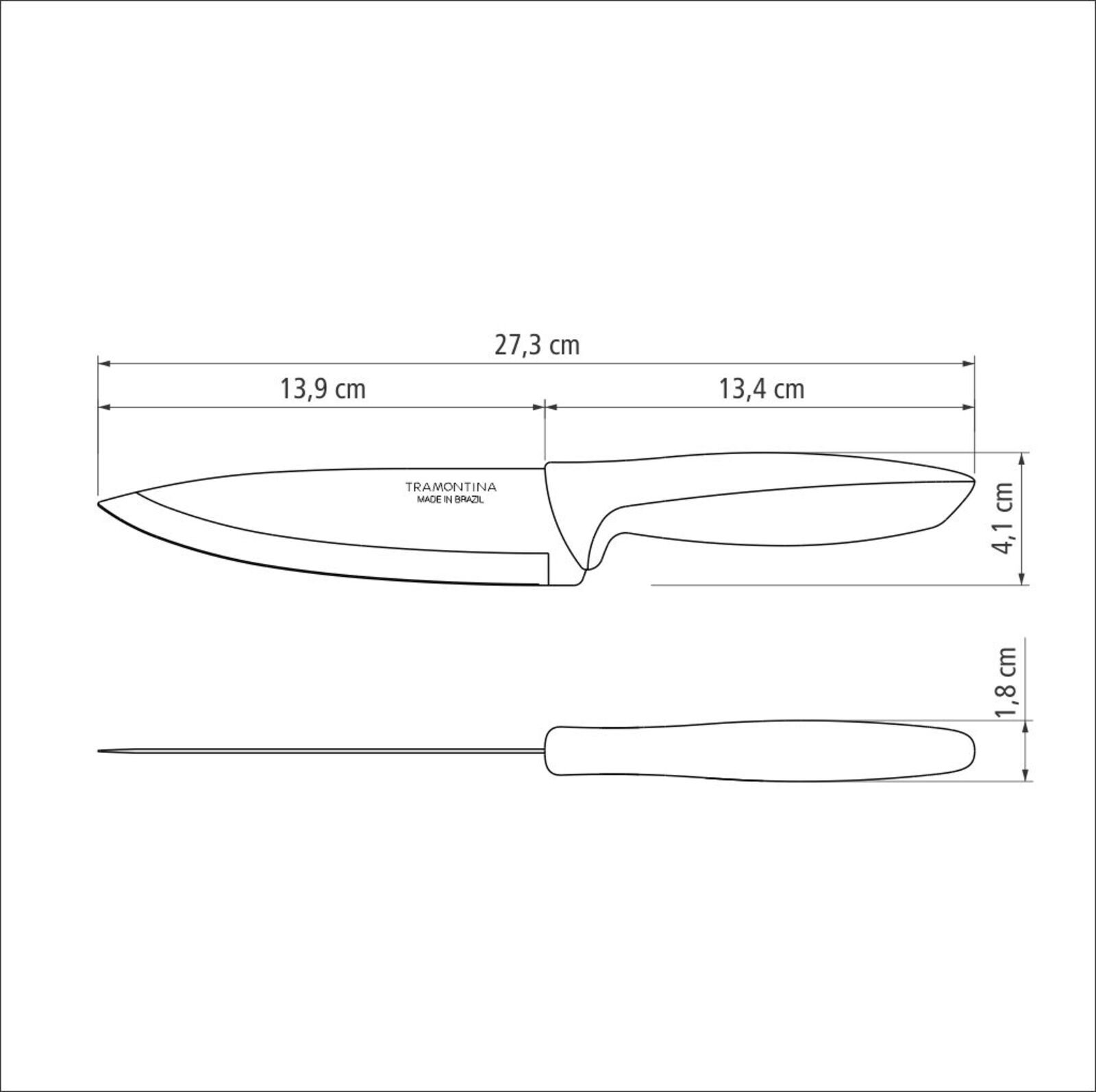 Ніж Chef Tramontina Plenus light grey, 152 мм - Зображення 2