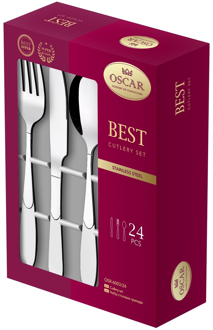 Набір столових приборів 24 шт Oscar Best (OSR-6003/24) - Зображення 2
