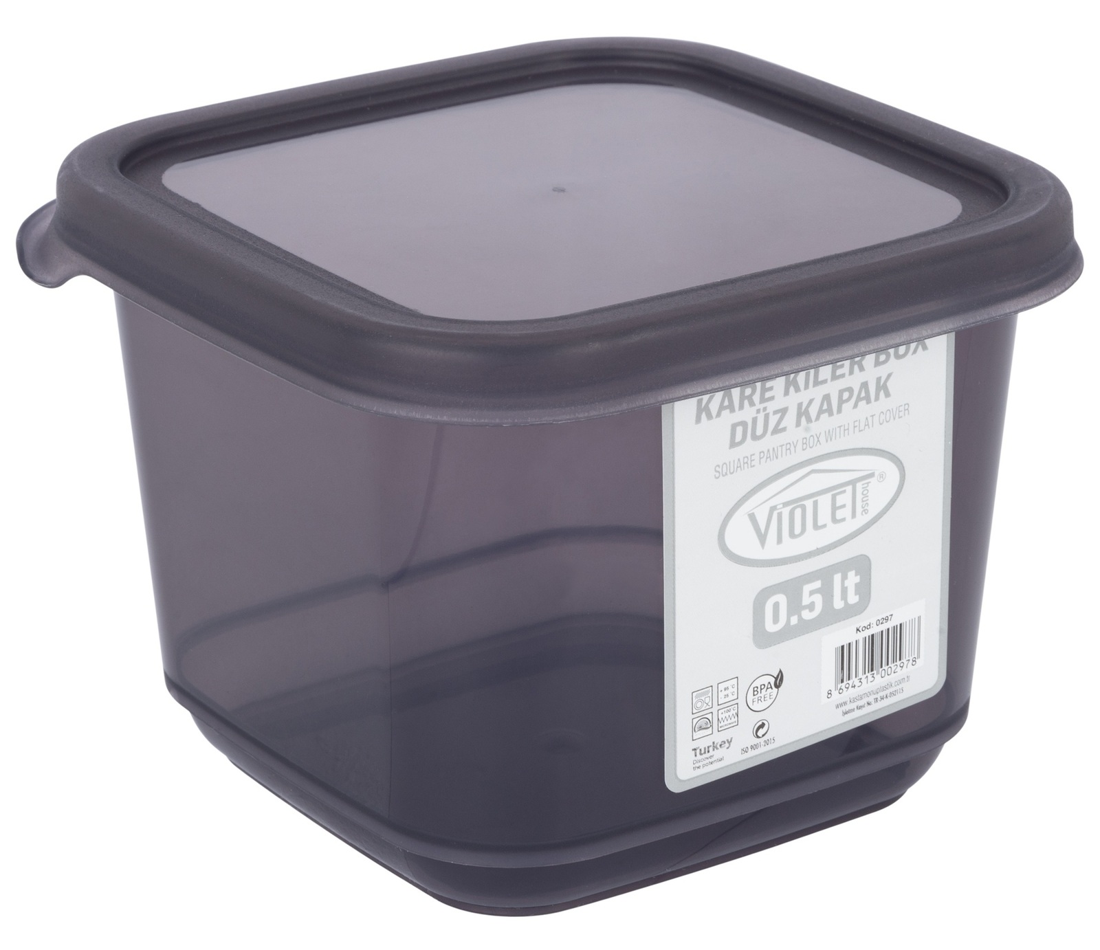 Контейнер для сипучих Violet House 0297 Transparent Black 0.5 л