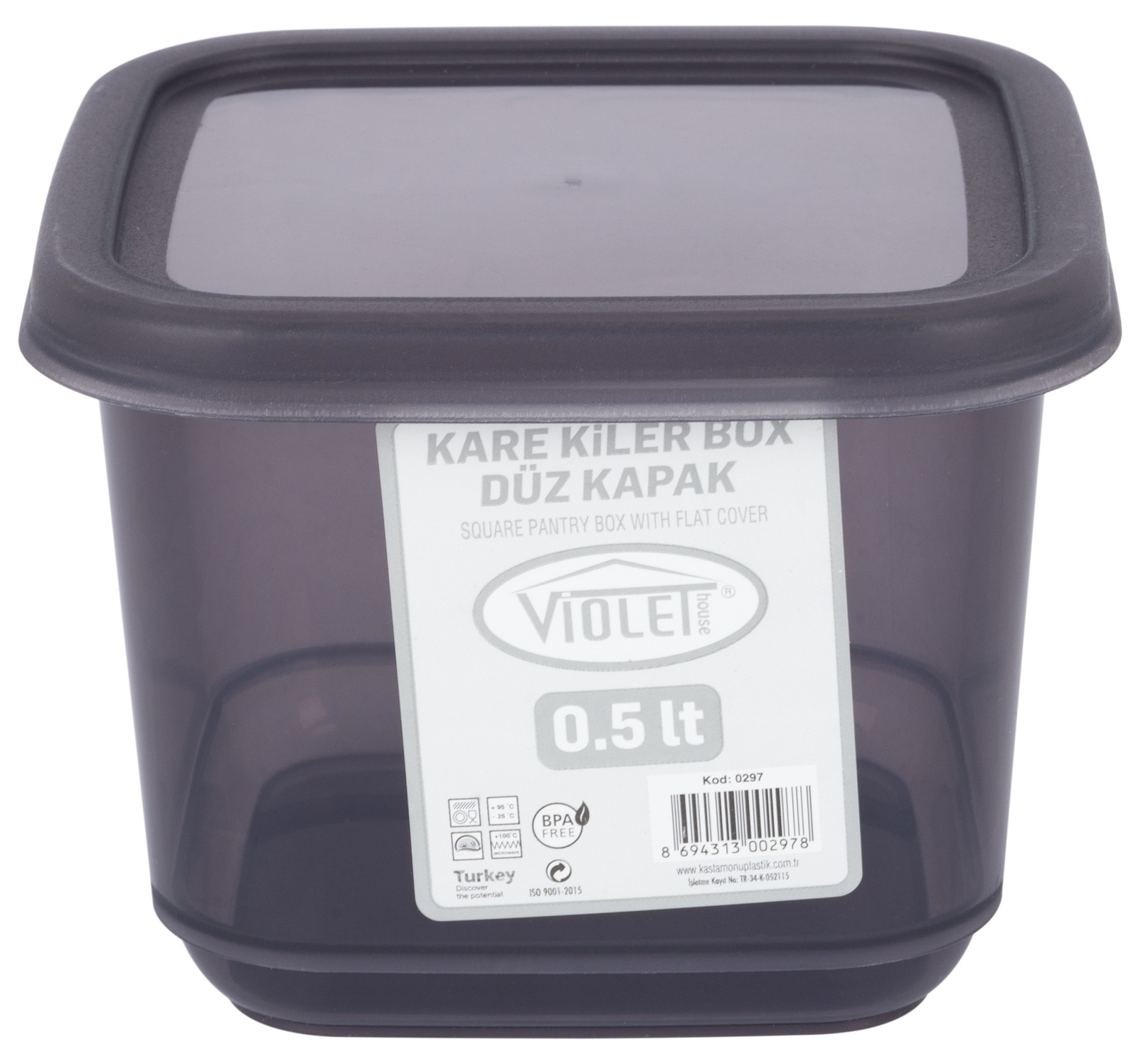 Контейнер для сипучих Violet House 0297 Transparent Black 0.5 л - Зображення 3