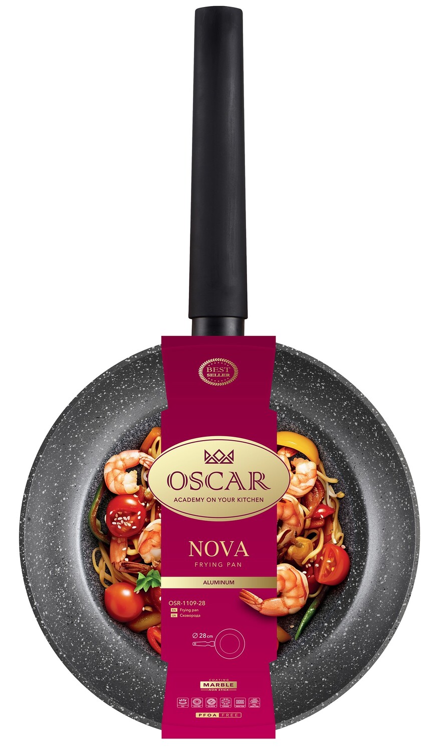 Сковорода глибока Oscar Nova, 28 см - Зображення 4