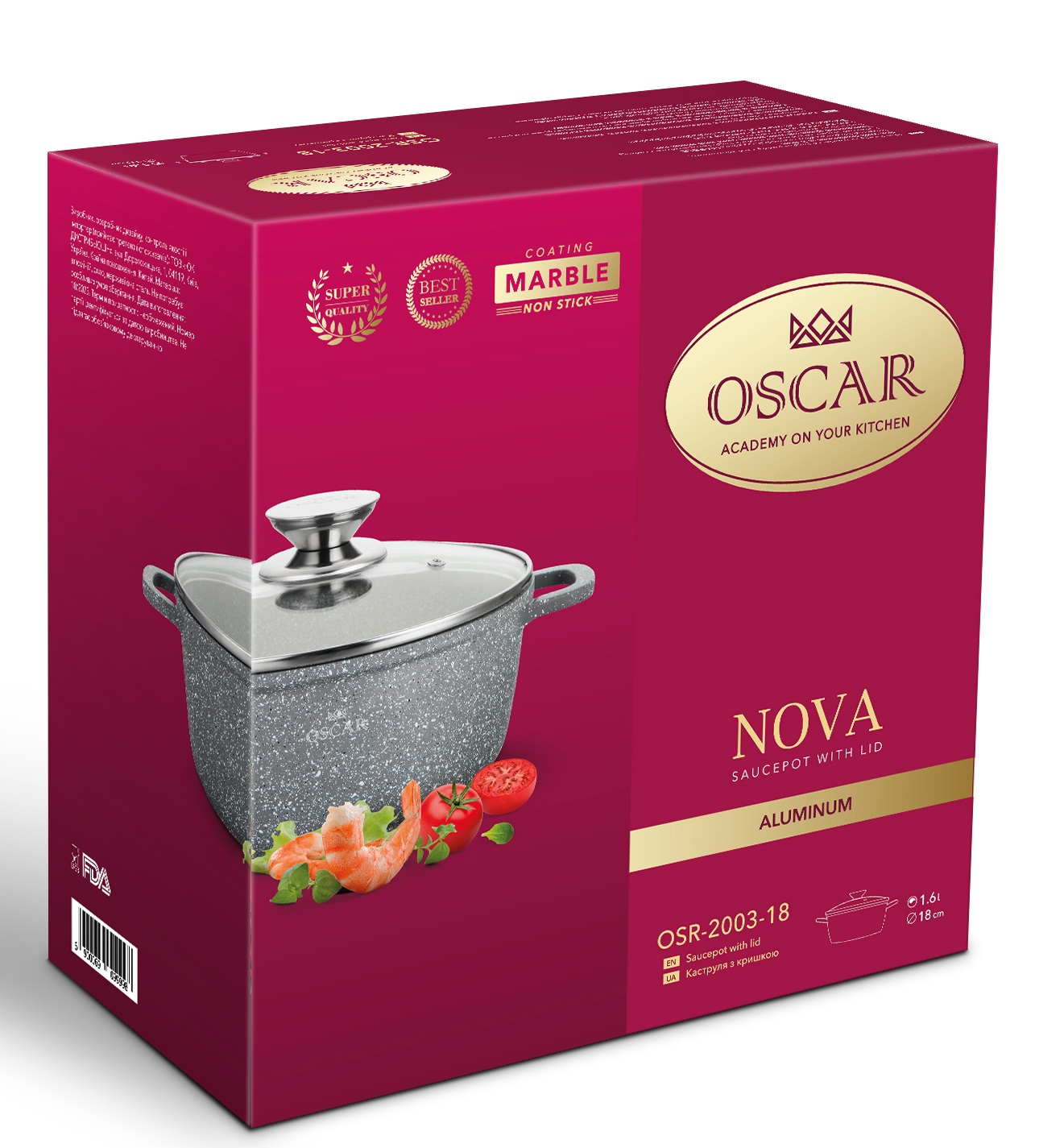 Каструля Oscar Nova (1.6 л) 18 см - Зображення 2