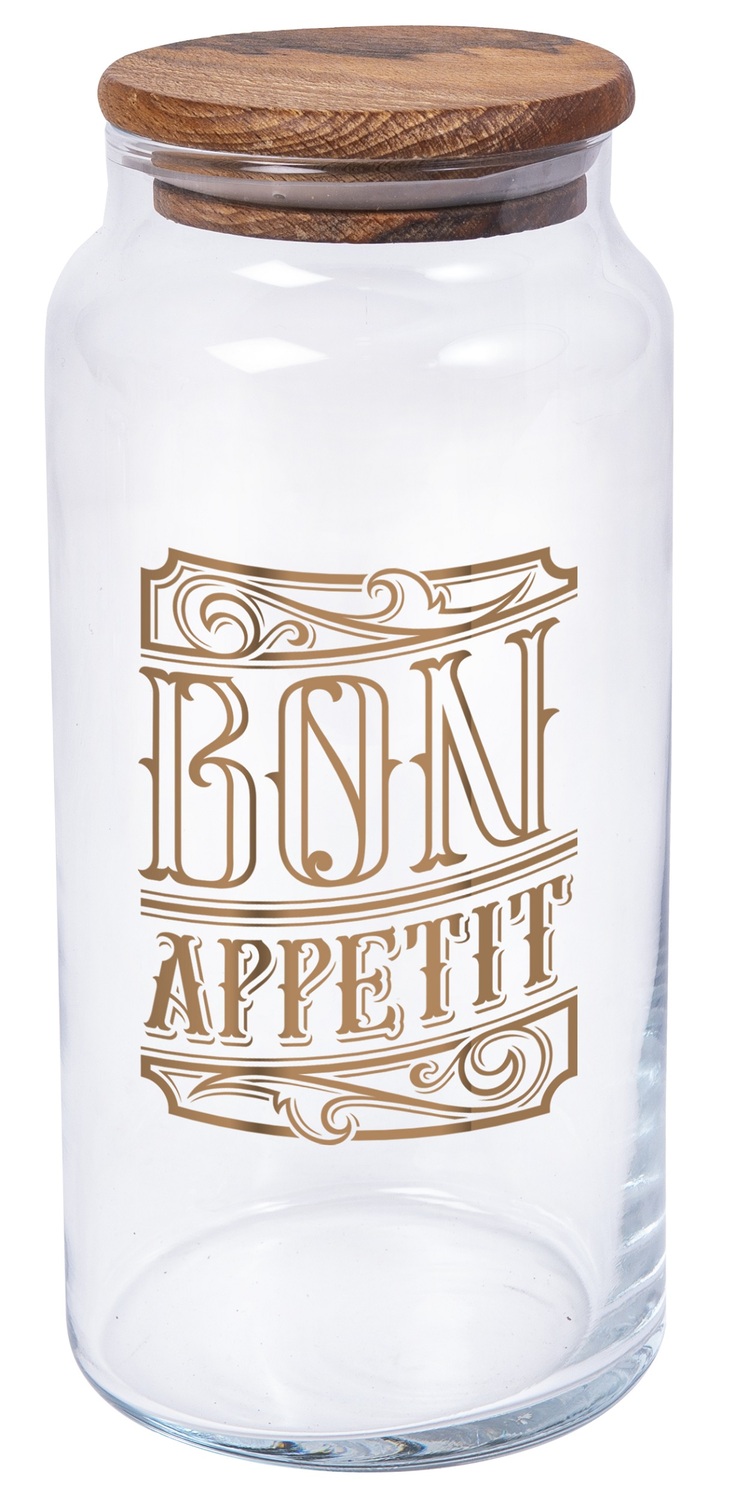Банка Herevin Bon Appetit з дерев'яною кришкою 1.4 л