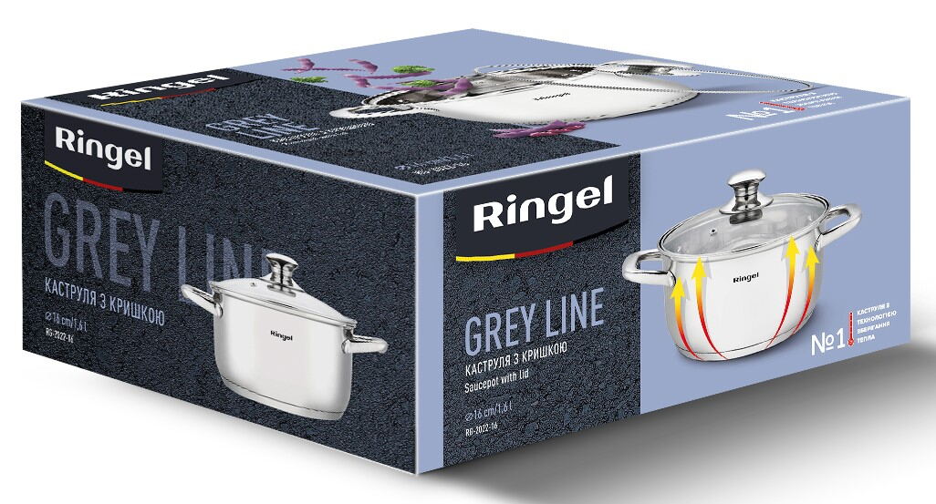 Каструля Ringel Grey line (1.6 л) 16 см - Зображення 6