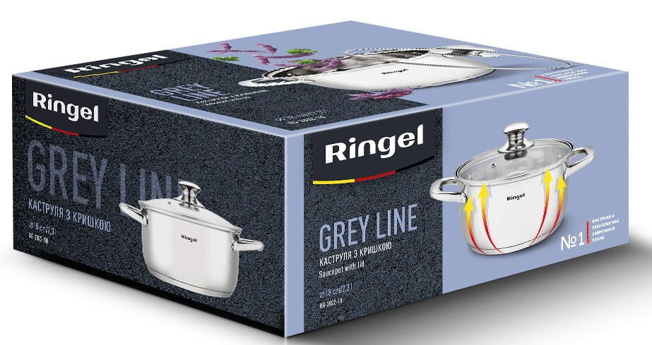 Каструля Ringel Grey line (2.3 л) 18 см - Зображення 2