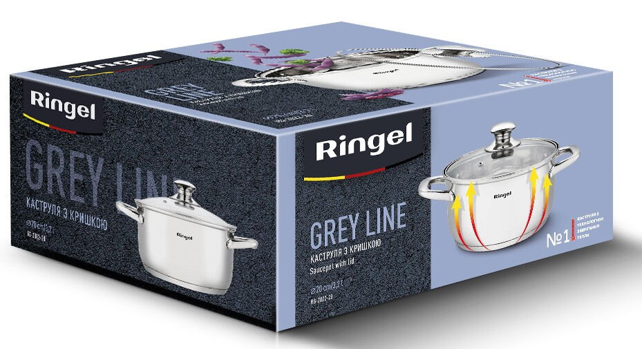 Каструля Ringel Grey line (3.2 л) 20 см - Зображення 2