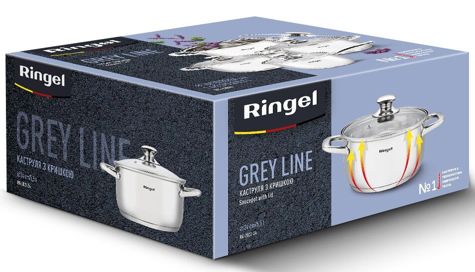 Каструля Ringel Grey line (5.5 л) 24 см - Зображення 2