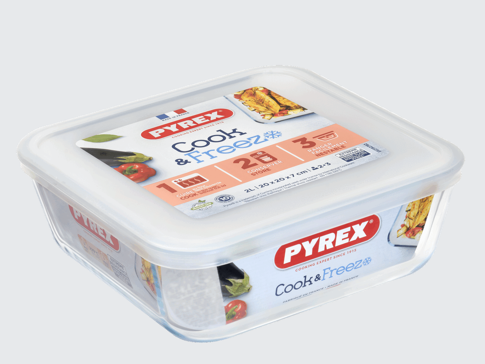 Форма з кришкою Pyrex Cook&Freez, 20х20х7 см - Зображення 5