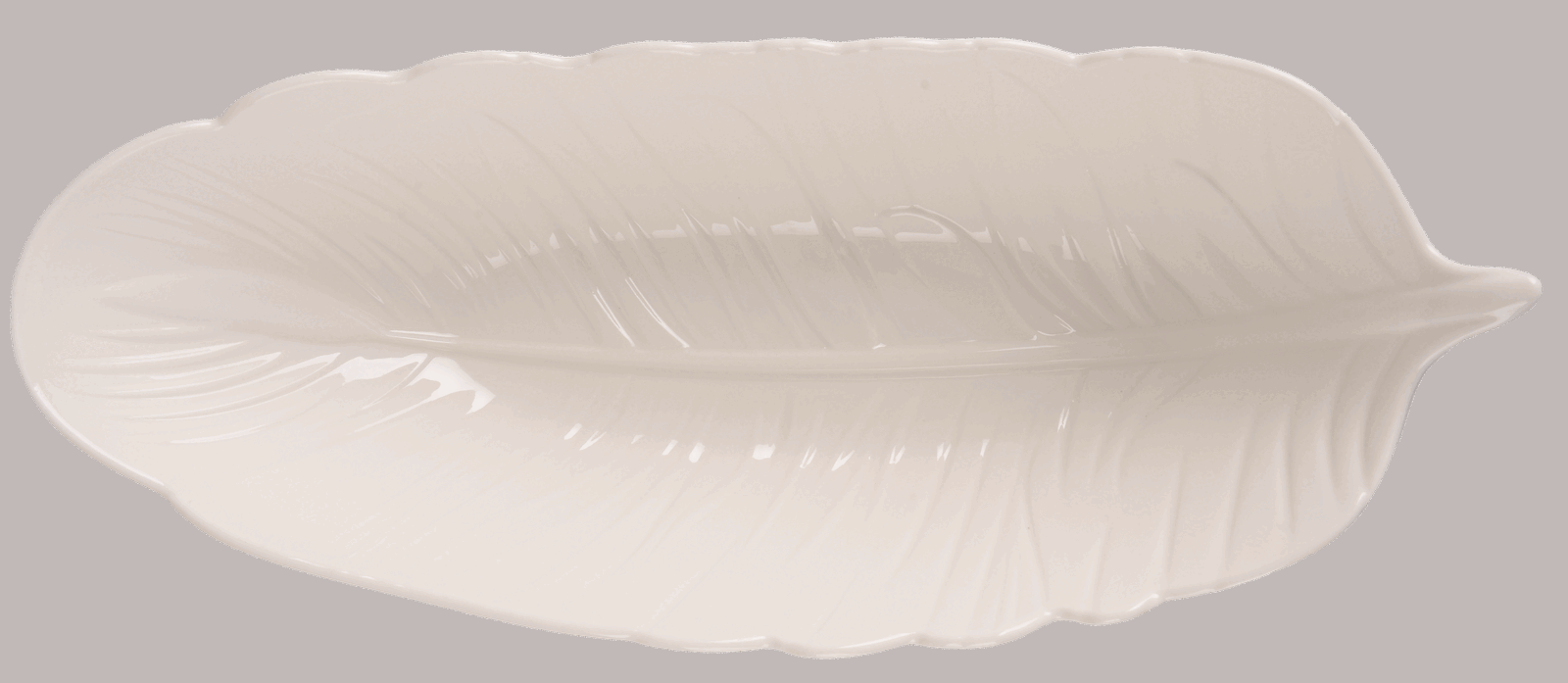 Блюдо LED Deep Leaf White, 35х14х8 см