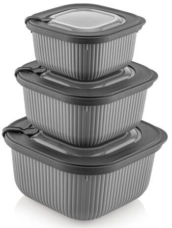 Набір контейнерів Idea Home 00685 Line Box Gray 0.6/1.1/1.8 (00685 Gray)