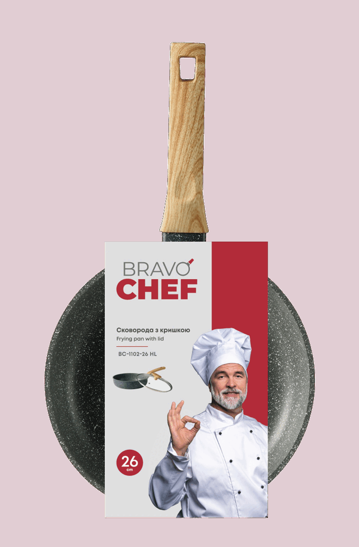 Сковорода Bravo Chef з кришкою 26 см - Зображення 5