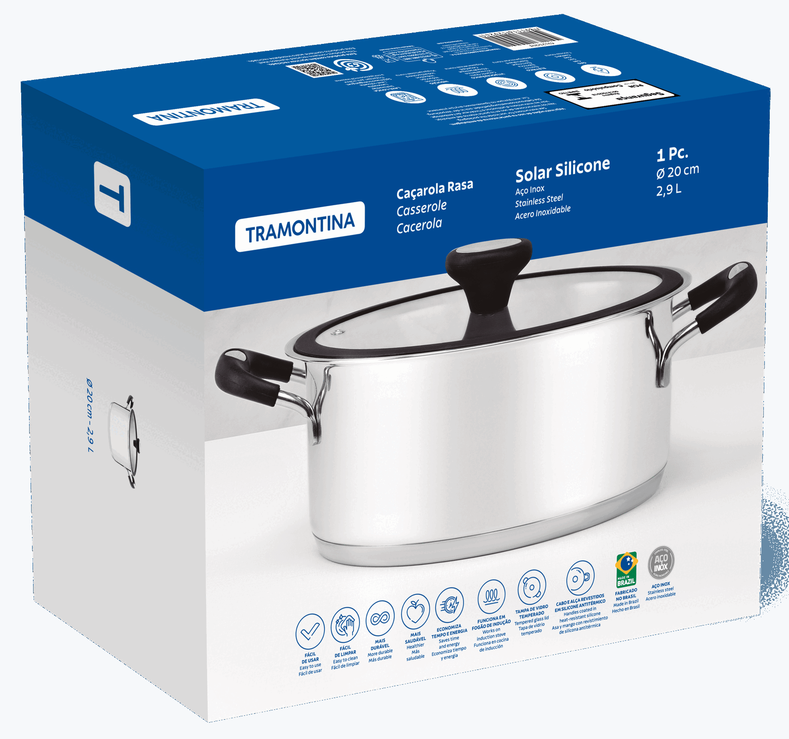 Каструля Tramontina Solar silicone (2.8 л) 20 см - Зображення 7