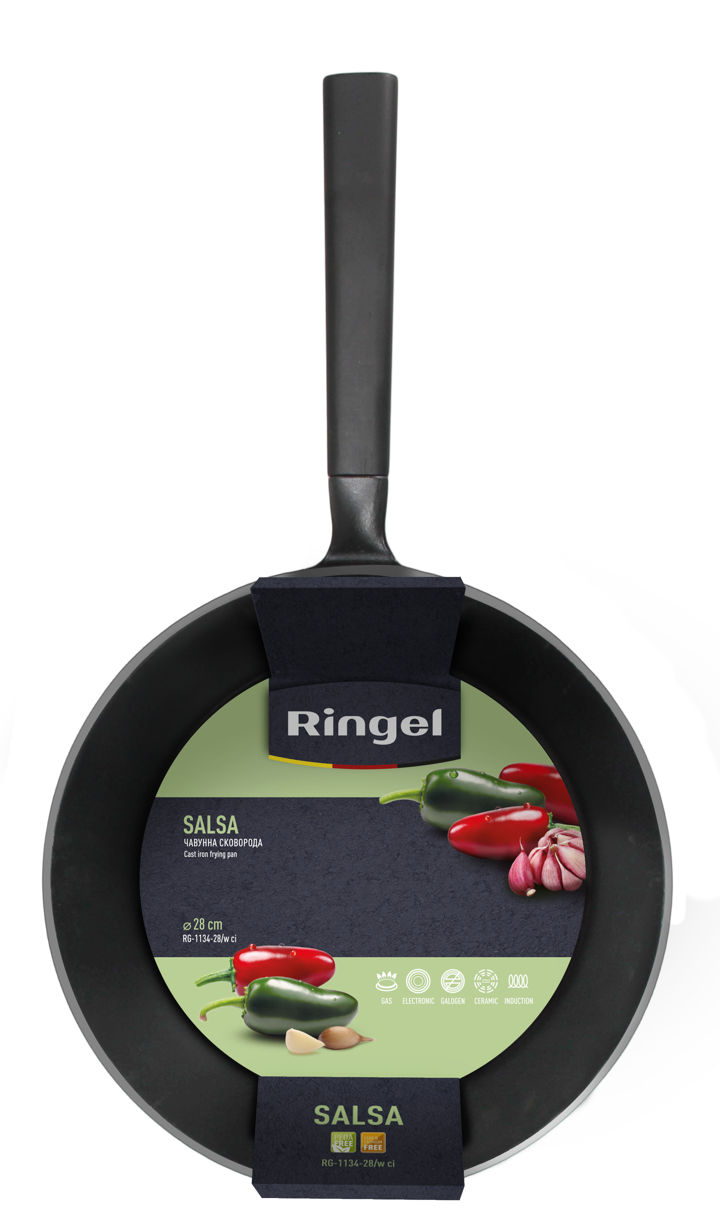 Сковорода чавунна Wok Ringel Salsa 28 см - Зображення 4